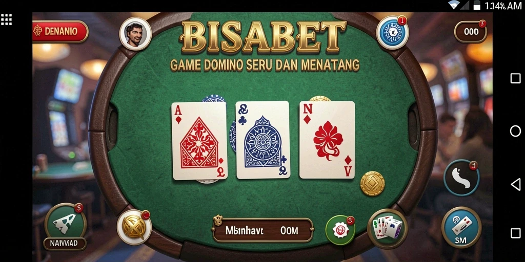 Screenshot dari gameplay seru BISABET saat bermain Domino.