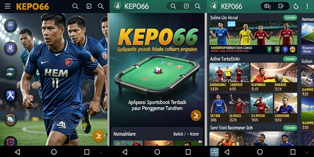 Tampilan utama KEPO66 dengan berbagai pilihan taruhan olahraga.