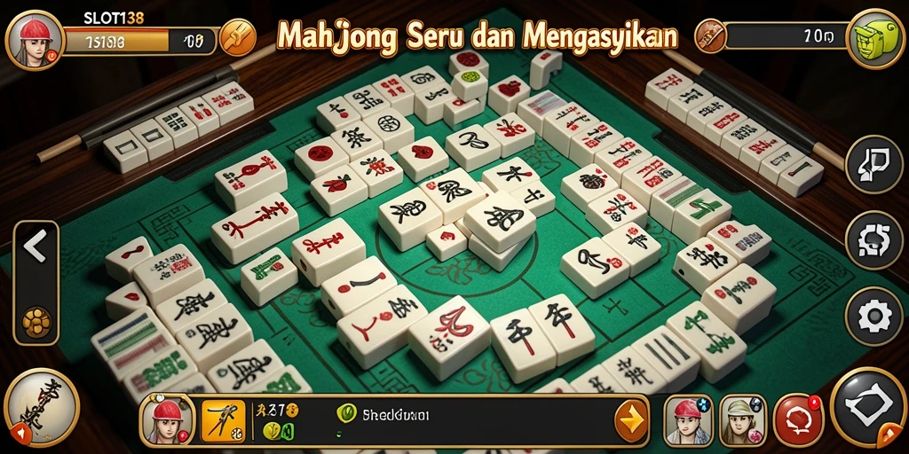 Tampilan gameplay menarik dari SLOT138 yang menggambarkan aktivitas Mahjong.