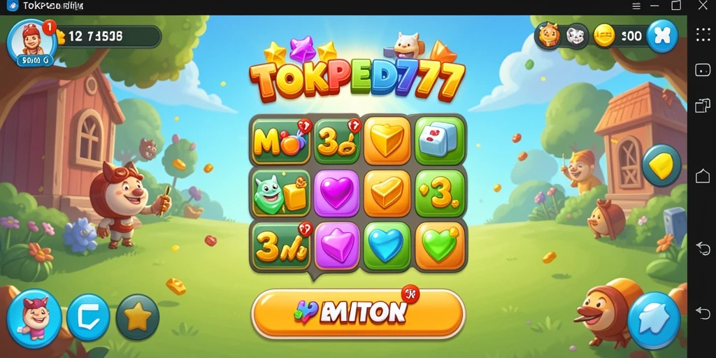 Tangkapan layar gameplay TOKPED777 yang menampilkan aksi Match-3 yang seru.