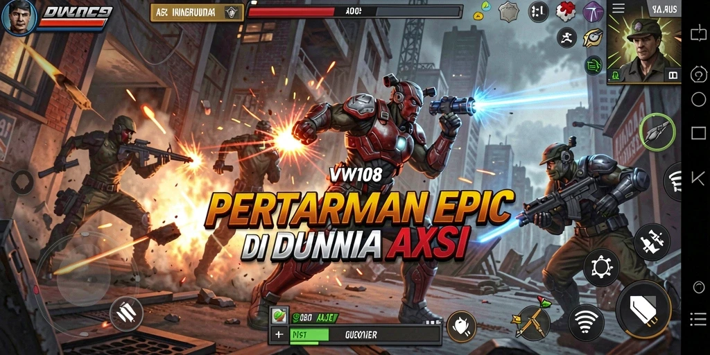 Screenshot VW108 menampilkan pertarungan seru dengan grafis menawan.